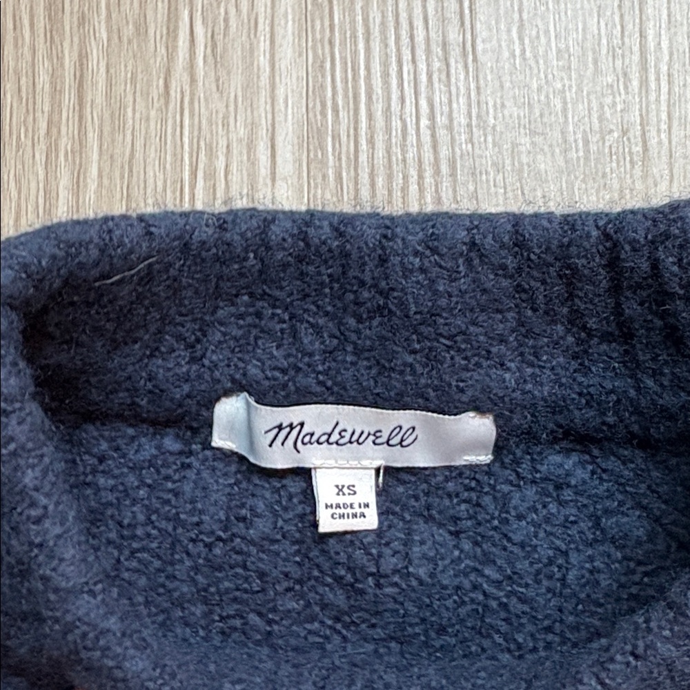Madewell Deep Blue Fleece Pullover - Picture 2 of 4